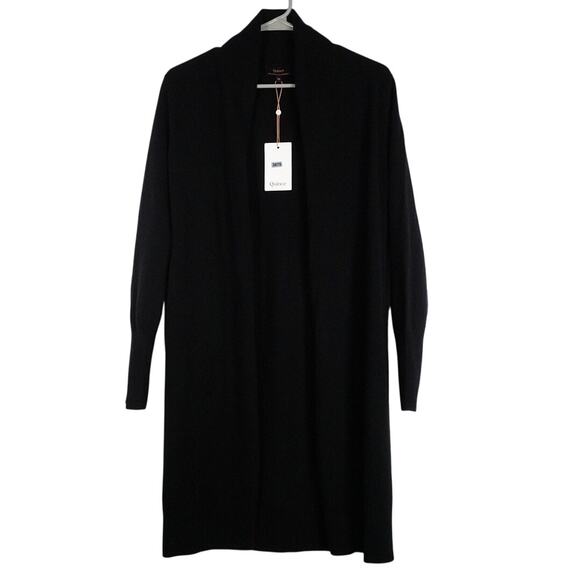 New Quince Mongolian Cashmere Duster Sweater Black Womens Size XS 3675 - Picture 4 of 11